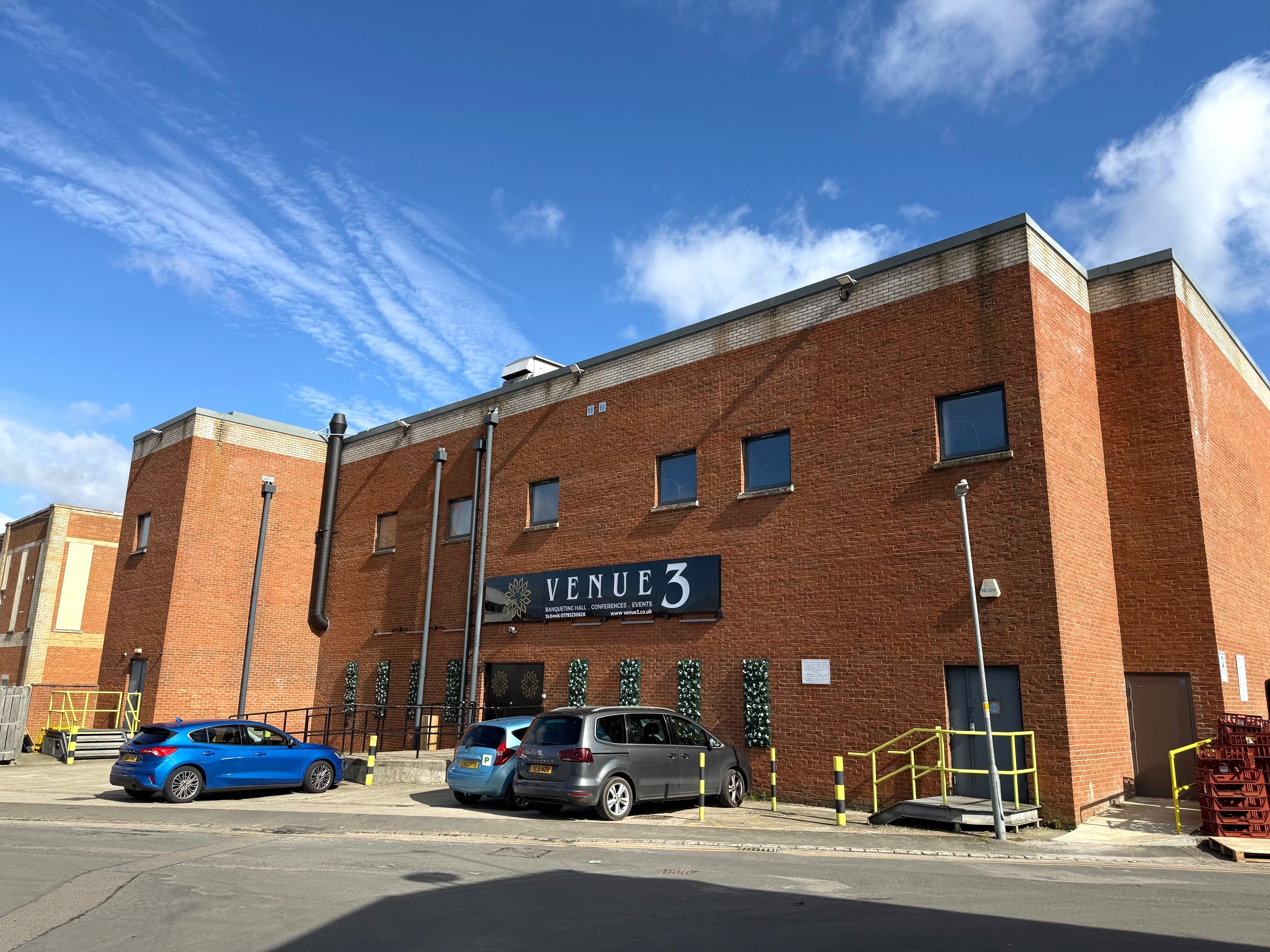 Part of a prominent 2 storey building overlooking Granville street car park in central Swindon.